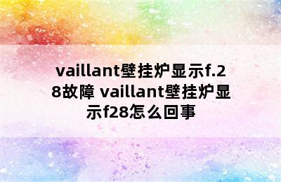 vaillant壁挂炉显示f.28故障 vaillant壁挂炉显示f28怎么回事